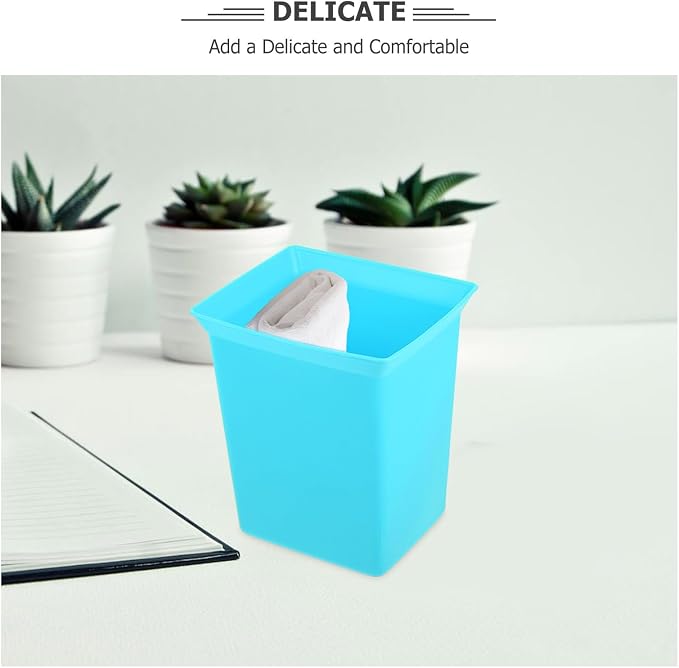 ULTECHNOVO Plastic Storage Basket for Housekeeping Cleaning Supplies Organizer with Handle Sky Blue Portable Utility Bin for Bathroom and Room Storage