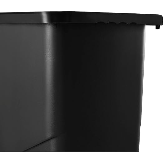 Global Industrial Slim Trash Container with Open Top, Plastic Construction, | 23 Gallon Capacity, 20"W x 11"D x 30"H, For Indoor Use, Lid Sold Separately, Black