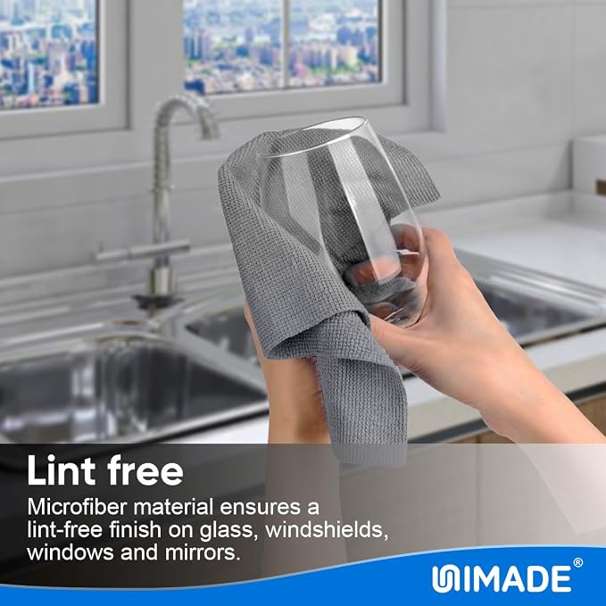 Microfiber Cleaning Cloth, 10 Pack Reusable Microfiber Towels | for Cars Lint Free Cleaning Shop Towel Rags for Home Kitchen Automotive Bar Mechanic Restaurant Garage, 11.5"x 11.5", Grey