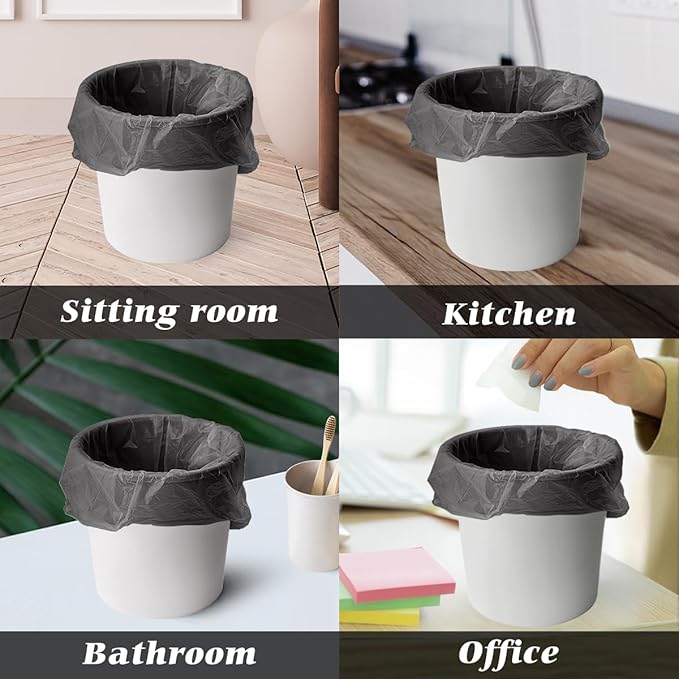 Teivio Mini Black Trash Bags 0.5 Gallon 300 Count 11"x12" Bathroom | Fit 1-2 Liters,0.8 Gal,Leakproof,Tiny Plastic Garbage Bags,Desktop Can Liners for Kitchen Bathroom Office Car dog poop