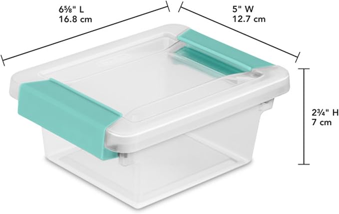 Sterilite Clip Box, Stackable Clear Plastic Bins- Mini, 12-Pack | Storage Containers with Latching Lids for Writing, Arts or Crafts Supplies - Home, Office, Classroom & Workshop Organization