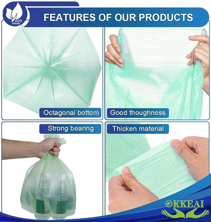 OKKEAI Small Trash Bags 3 Gallon, Light Green Wastebasket Liners, 120 Count | Strong Garbage Bags for Bathroom and Office Bins, for Clean Daily Waste Disposal
