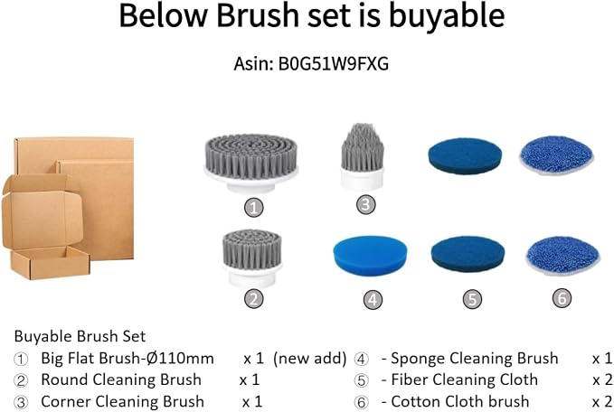 Electric Spin Scrubber Full-Body IPX7 Waterproof Cordless Bathroom Cleaning Brush with Power LCD Display and 8 Brush Heads
