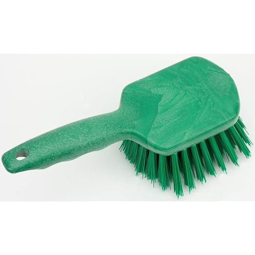 SPARTA 40541EC09 Plastic Scrub Brush, Utility Brush, Kitchen Brush with Hanging Hole for Cleaning, 8 Inches, Green, (Pack of 6)