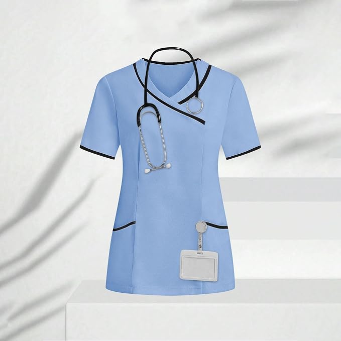 Housekeeping Uniforms - Women Lightweight Stretchy Scrubs for Cleaning Job, Breathable & Easy Care & Moisture-Wicking