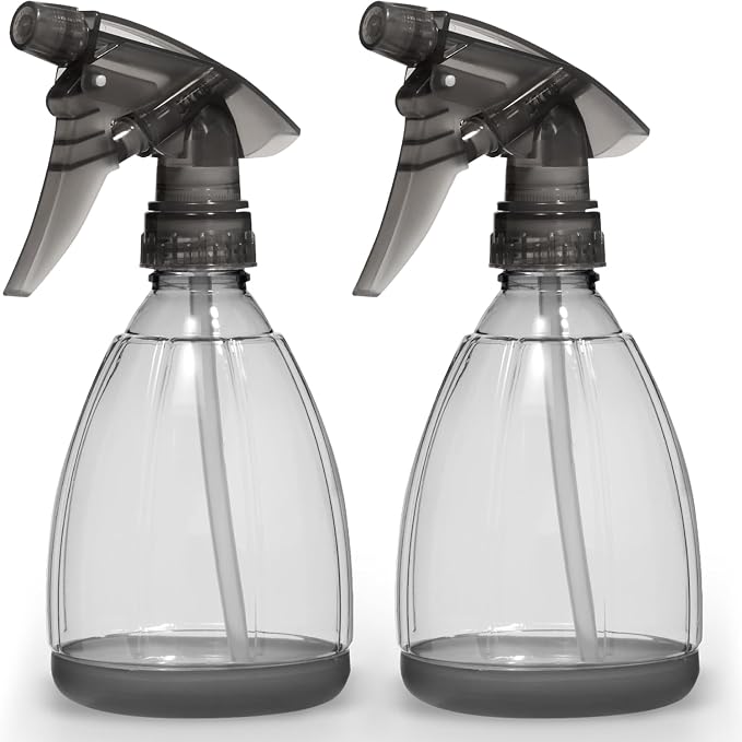 Bar5F Plastic Spray Bottle, 12 oz, 2 Count | Leak Proof, Empty, Trigger Handle, Adjustable Fine to Stream Output, Refillable