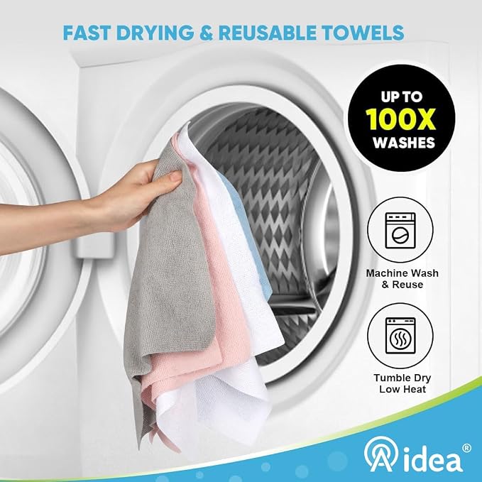AIDEA Microfiber Cleaning Cloth 330 Sheets 6 Roll, Cleaning Rags 11×9" | Reusable Paper Towels, Shop Towels, Shop Rags, Cleaning Towels for Automotive, Workshops, House, Cleaning Supplies, Grey