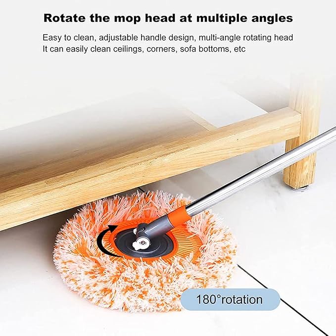 AQWEI 360° Rotatable Adjustable Cleaning Mop, Extendable Wall Cleaning Mop, Spin Mops for Floor Cleaning