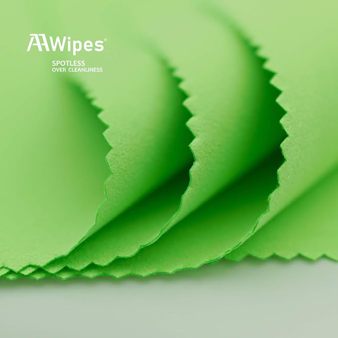 AAwipes Guitar Cloths Microfiber Green 3pcs 12"x12" Plush Polishing Cloths | For Musical Instruments Premium Cleaning Cloths For Guitar Violin Clarinet Trumpet Sax Universal (U2931)