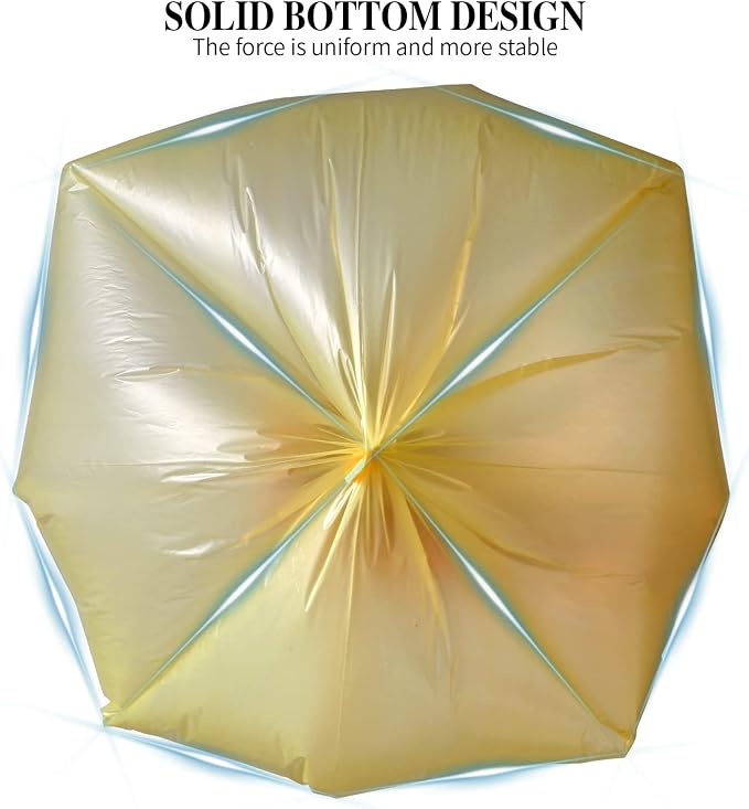 5 Rolls Small Trash Bags - 100 Counts 4 Gallon Small Garbage Bags(Golden) | Durable for home office kitchen Bathroom Bedroom Trash Can liners