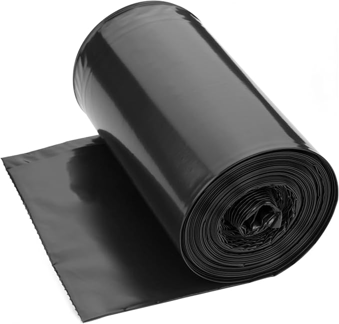 WAIKAS 13 Gallon Trash Bags, Pack of 28, Black Kitchen Garbage Bags 13 Gal, 61x75cm, 12g/pcs, Unscented