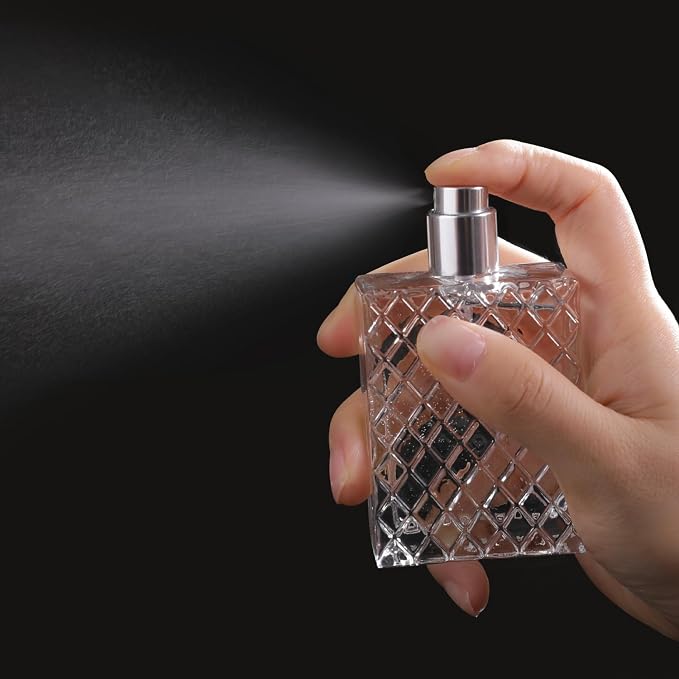 50ml/1.7 Oz Vintage Glass Perfume Spray Bottle Atomizer Empty | Refillable Perfume Cologne Spray Bottle Fine Mist with 3 Kinds of Perfume Dispenser