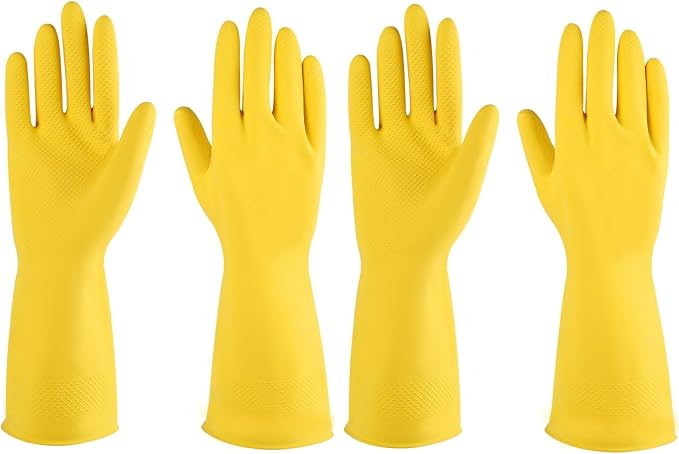 Rubber gloves dishwashing 2 or 4 Pairs for Kitchen,Cleaning gloves for household Reuseable.