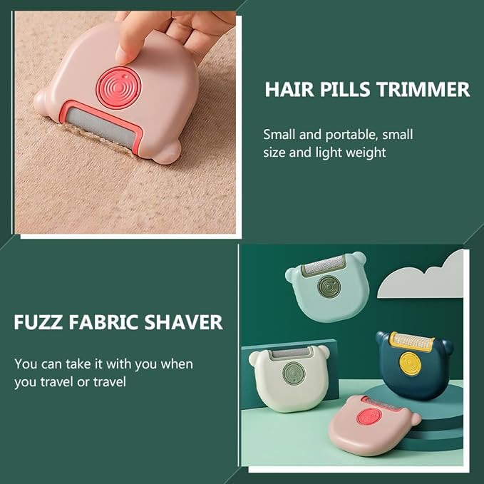 3-in-1 Clothes Lint Remover Fabric Shaver Hairball Trimmer with Rotating Roller, Portable Static Removal Brush for Daily Laundry Use, Pink