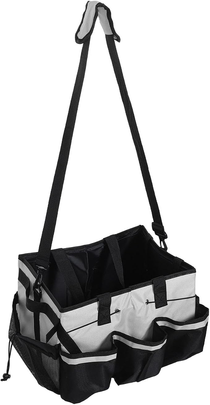 Portable Household Cleaning Tote Bag with Handle and Shoulder Strap, Oxford Cloth Material, Detachable Divider Organizer, Large Capacity and Water Resistant for Hotels and Homes