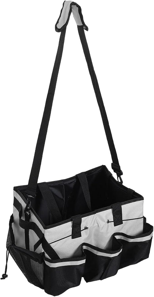 Portable Household Cleaning Tote Bag with Handle and Shoulder Strap, Oxford Cloth Material, Detachable Divider Organizer, Large Capacity and Water Resistant for Hotels and Homes