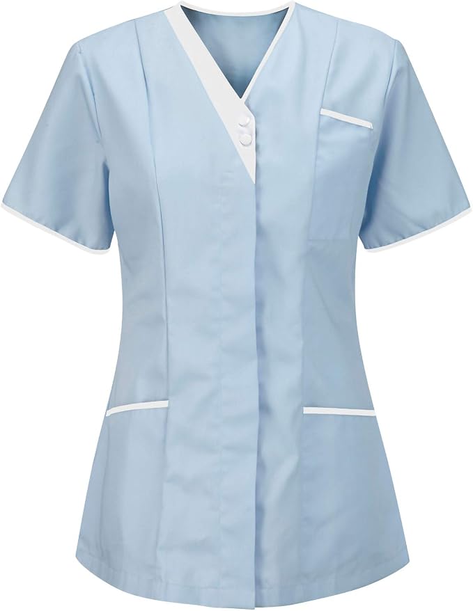 Lightweight Nursing Scrubs for Women Housekeeping Uniforms for Women Short Sleeve Scrub Tops Cleaning Uniform