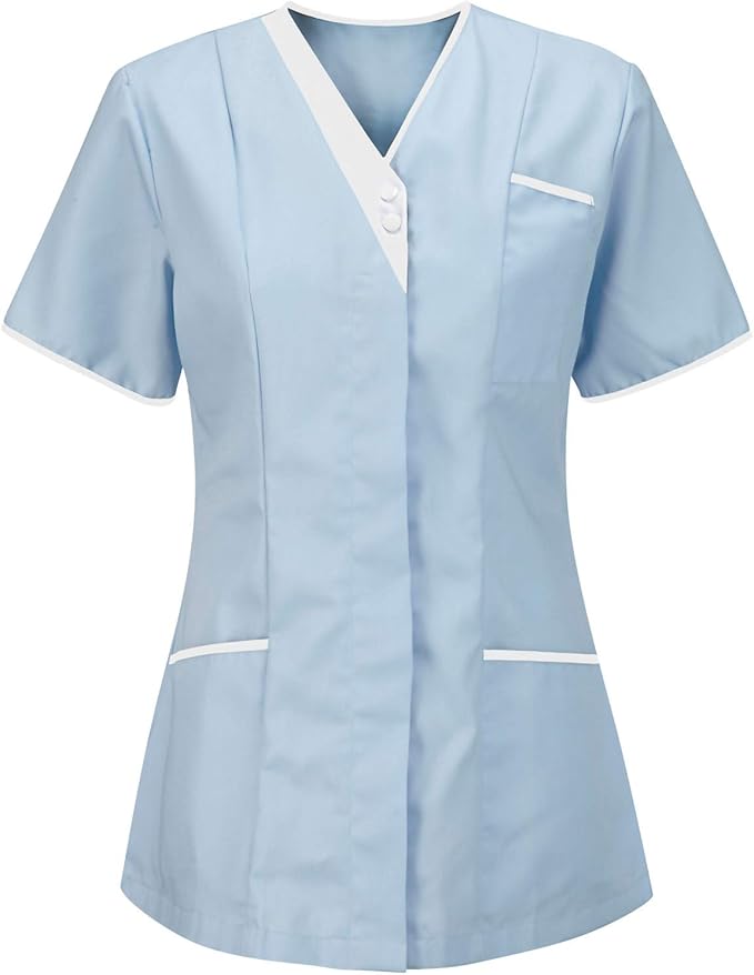 Lightweight Nursing Scrubs for Women Housekeeping Uniforms for Women Short Sleeve Scrub Tops Cleaning Uniform