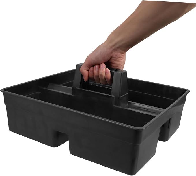 Veemoon Plastic Cleaning Caddy with Handle for Housekeeping Supplies Versatile Storage Basket for Cleaning Products Portable Organizer for Hotel Room Home Use