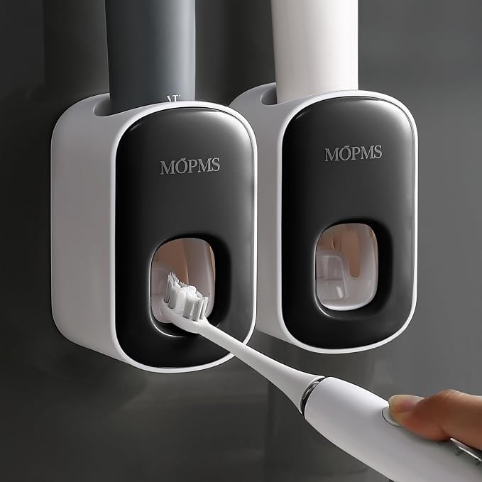MOPMS Automatic Toothpaste Dispenser Wall Mounted for Kids and Adult 2Pcs | Automatic Toothpaste Squeezer Holder for Bathrooms