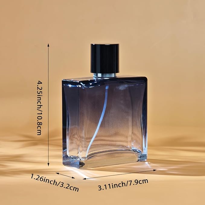 100ml/3.4Oz Glass Spray Perfume Bottle Empty Cologne Atomizer | Refillable Perfume Spray Bottle Container with 3 Kinds of Dispenser