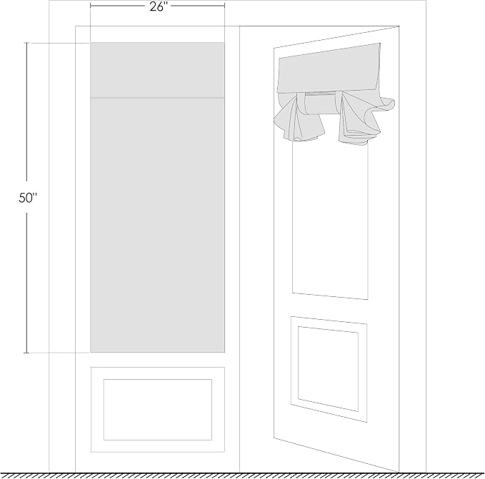 NICETOWN Linen Small Window Curtains for Classroom Kitchen Cafe | Basement Door Window Curtain for Privacy, Light Filtering, Rod Pocket with Tieback, 1 Panel, W26 x L50 inches Long, Linen