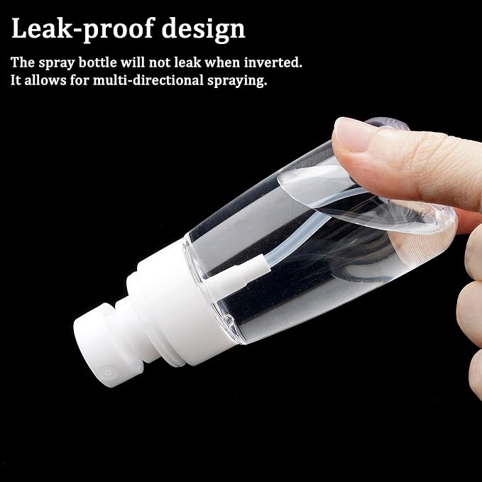 Travel Spray Bottle TSA Approved 2oz 60ml 6 Pack Leak Proof Travel Spray Bottle Empty Small Spray Bottles for Perfume Essential Oils Toners Rose Water Cosmetics (6PCS-2PinkBlue2Clear)