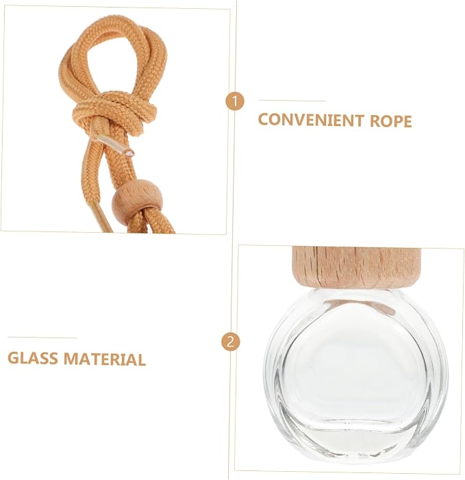 Cabilock 10pcs Car Perfume Bottles Empty Hanging Diffuser Pendants Air Freshener Car Accessories for Home Decor