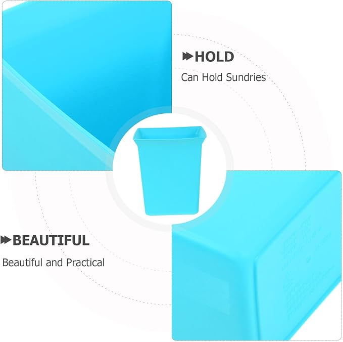 ULTECHNOVO Plastic Storage Basket for Housekeeping Cleaning Supplies Organizer with Handle Sky Blue Portable Utility Bin for Bathroom and Room Storage
