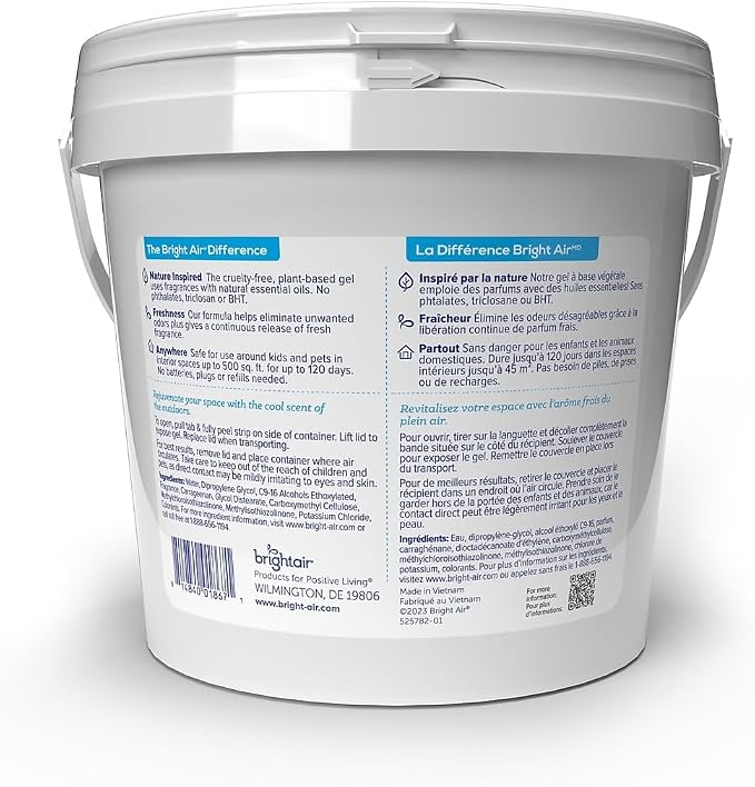 Bright Air Super Odor Eliminator Gel, Fresh Scent, 64 Oz. Tub (900129)