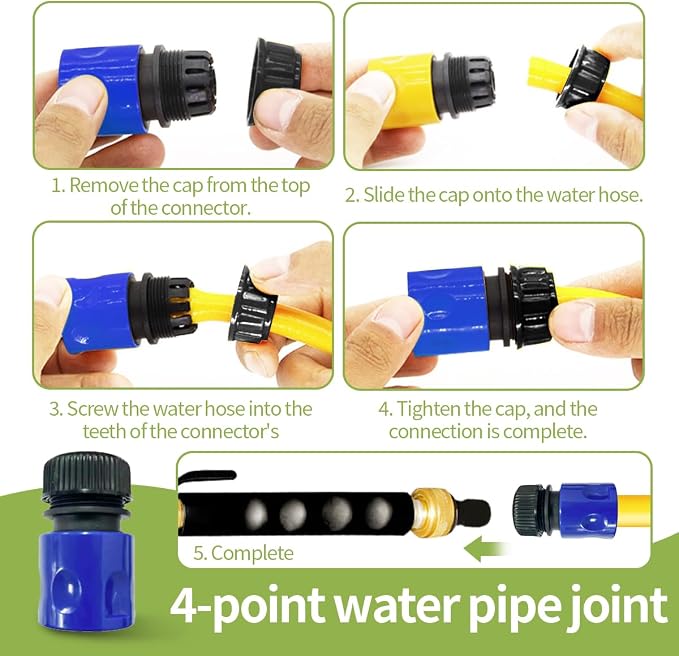 High Pressure Hose Nozzle for Garden Hose,Leak-Free Jet Wand with 5 Nozzles | Heavy Duty Brass Water Jet Nozzle for Car Wash, Patio, Driveway, Lawn & Garden Cleaning with Leak-Free Design