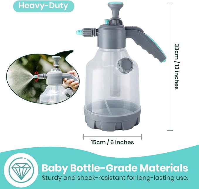 VENETIO Heavy-Duty 1 Gallon Plant Watering Can | Hand Pump Sprayer for Liquid Fertilizer/Soap with 2-Mode Nozzle | Multi-Purpose Garden Feeder for Spraying Flowers, Weeds, Pests and Cleaning