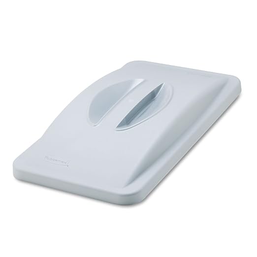 Rubbermaid Commercial Slim Jim Waste Container Handle Top/Lid, Plastic, Light Gray, Compatible with 23-Gallon Slim Jim Trash/Garbage Can
