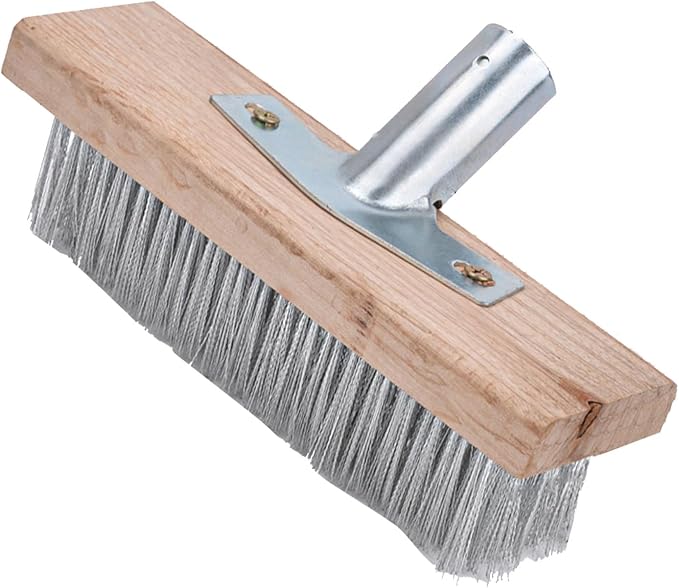 Aramox Stainless Steel Wire Deck Brush, Heavy Duty Steel Scrubber, 50cm Cleaning Tool for Decks and Garages