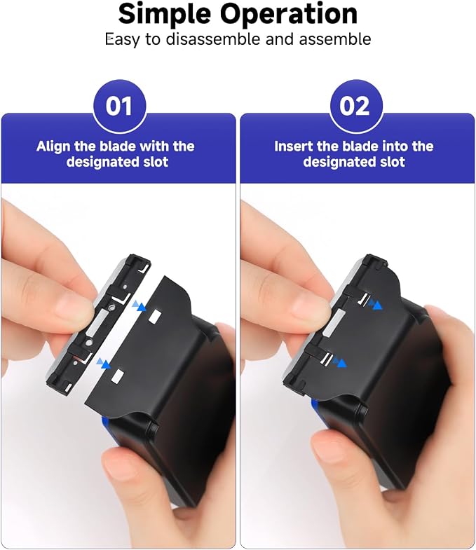 AQQA Aquarium Glass Cleaner, Double Side Algae Scraper with 2 Blades | Magnetic Fish Tank Cleaner, Self Floating Glass Scrubber Brush, for Up to 1.0 Inch Thick Glass & Acrylic Aquarium Tanks