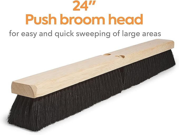 Coastwide Professional 24 Inch Push Broom Head, Tampico | Natural fiber bristles for sweeping floors in offices and facilities.