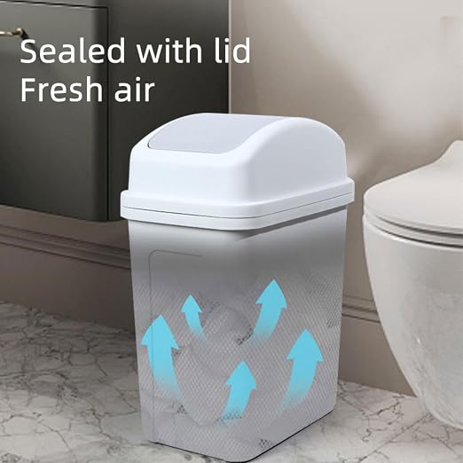 5.5 Gallon Pink Trash Can with Swing Lid, Small Slim Compact Plastic Bathroom Garbage Can,Easy to Clean,Detachable Trash Bin for Bedroom,Kitchen,Restroom,Dorm Room,Bathroom,Office