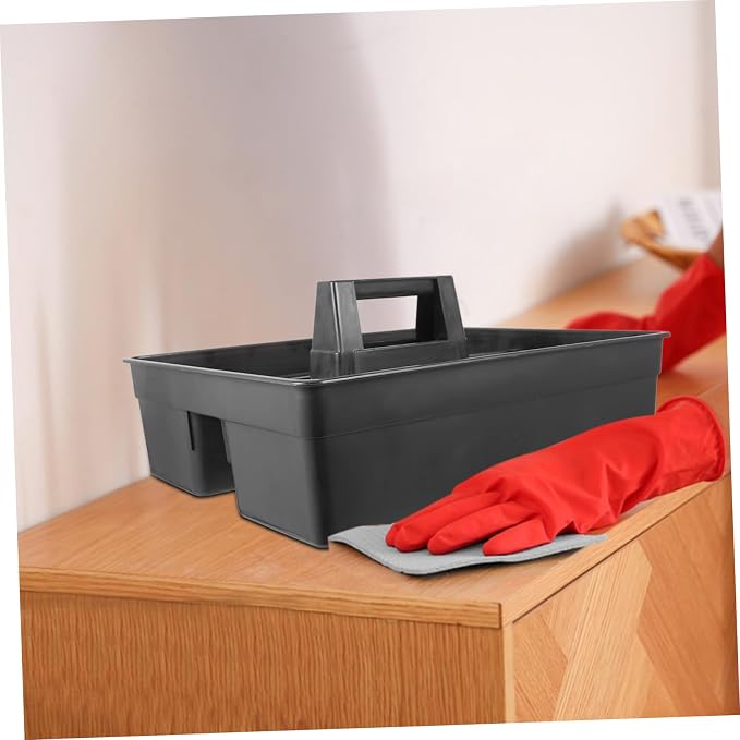 Veemoon Plastic Cleaning Caddy with Handle for Housekeeping Supplies Versatile Storage Basket for Cleaning Products Portable Organizer for Hotel Room Home Use
