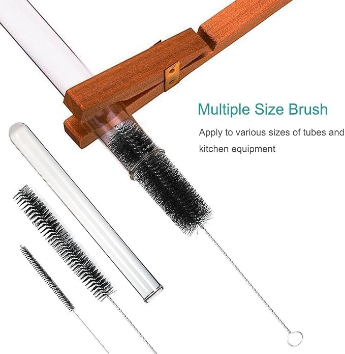 Straw Cleaner Brush, 10 Pieces 8.2 Inch Bottle Brush, Nylon Tube Brushes Kit for Reusable Drinking Straws, Sippy Cup, Tumbler, Water Bottle