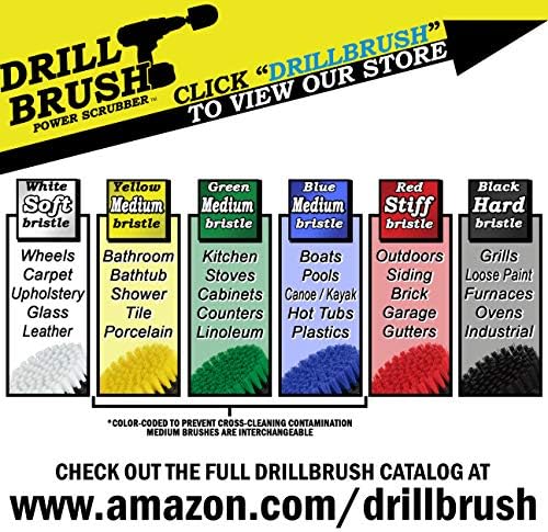 Tile and Grout Cleaning Drill Brush Set - Bathroom Scrub Brush for Drill | 3 pack Drill Brush Power Scrubber Cleaning Brush Yellow Medium Stiffness - Shower Floor Scrub Brush for Drill - Crevice Brush
