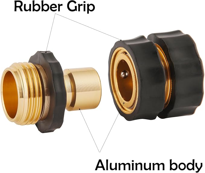 3/4 Inch Garden Hose Quick Connector, Male and Female Quick Connect Hose Fittings, 2 Set | Male and Female Quick Connect Hose Fittings,