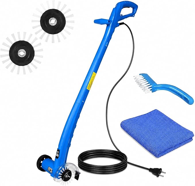 Electric Stand-Up Grout Cleaner | Lightweight Tile Floor Scrubber Machine | Lightweight Stand-Up Electric Grout Cleaner for Deep Cleaning Kitchen Floors, Bathrooms, Ceramic, Porcelain & Tiled Surfaces
