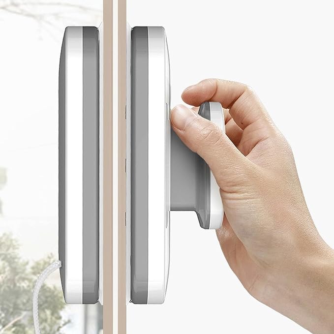 Magnetic Window Cleaner Tool, Double Sided Window Cleaner Magnetic, Window Magnet Cleaner with 94.5in Anti Falling Rope for High Rise Glasses Cleaning, 5.9 x 3.9in, 1Pcs