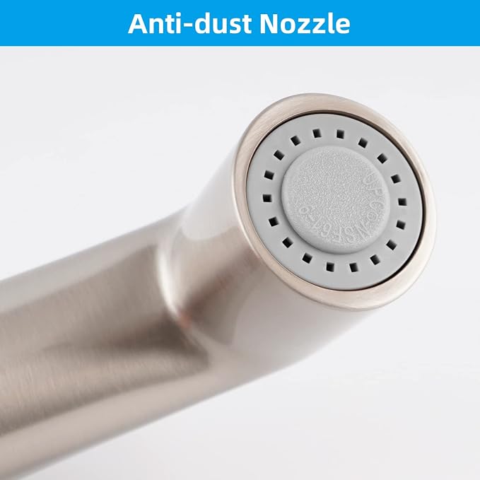 Universal Kitchen Sink Side Sprayer Head Replacement, Brushed Nickel Finish | NSF/ANSI/CAN 372 Certified, Sink Spray Attachment Compatible with Delta, Moen, Kohler OEM Brand, Sink Faucet Sprayer Head