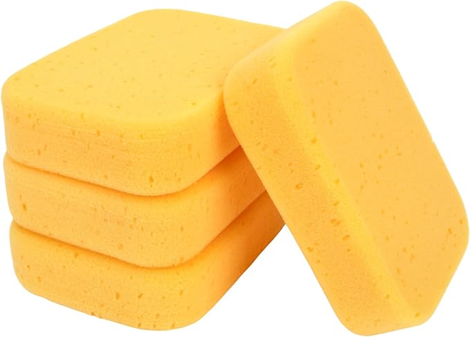 RAINFLOW Car Wash Sponge - 4PCS Large Sponge, Car Sponges for Washing | High Density Cleaning Sponges, Soft Foam Sponge for Auto Detailing, Vehicle Cleaning, Waxing, Scratch-Free & Super Absorbent