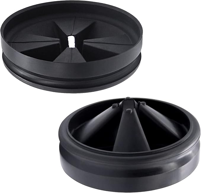 3 3/8" Garbage Disposal Splash Guard Replacement for InSinkErator Evolution | QCB-AM rubber Drain Insert, Sink Baffle, Garbage Disposer Accessories, Upgraded Removable Quiet Collar Drain Plugs, Black