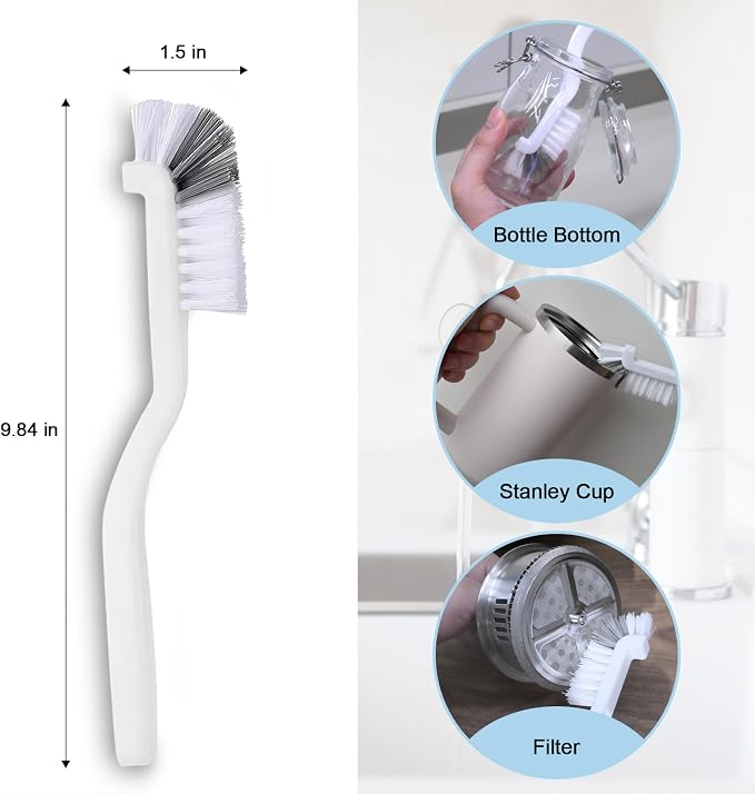 9 Pack Crevice Cleaning Brush Set, Hard Bristle Detail Brush Set for Deep Cleaning Kitchen, Bathroom, Grout, Sink, Bottle, Blender, Corners, Tight Spaces