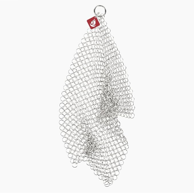 Knapp Made 7"x5" Chainmail Dishcloth - Stainless Steel Cast Iron Scrubber | Replace Your Dirty Sponge. All-purpose Kitchenware Cleaner For Pots, Pans & Cookware - Lasts a Lifetime