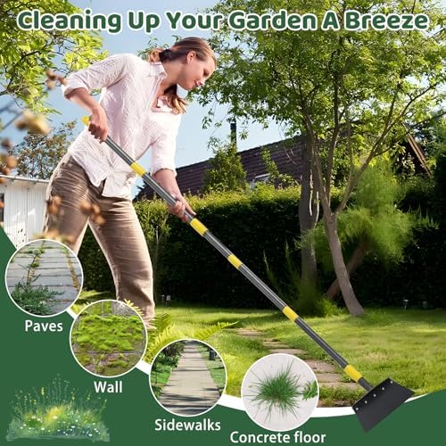 Ice Scraper, Snow Shovel, 2 Spades, 60" Detachable Garden Flat Shovel Scraper, Multifunctional Garden Cleaning Shovels,Heavy Duty Floor Scrapers for Weeding, Edging, Driveway Snow Ice Removal