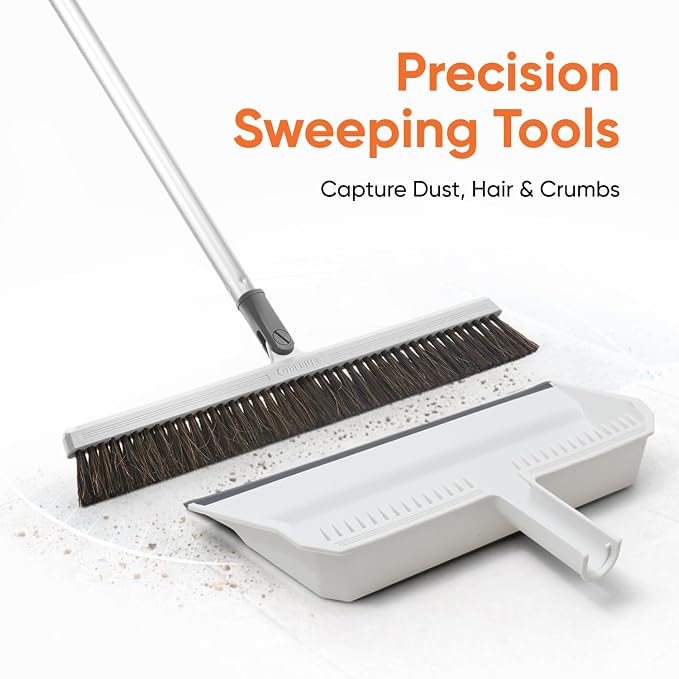 Superio Passover & Spring Cleaning Essentials – Broom, Dustpan, Towels, Sponges, Brushes, Duster, Eraser & Scouring Pads, Multi-Purpose Home & Kitchen Set